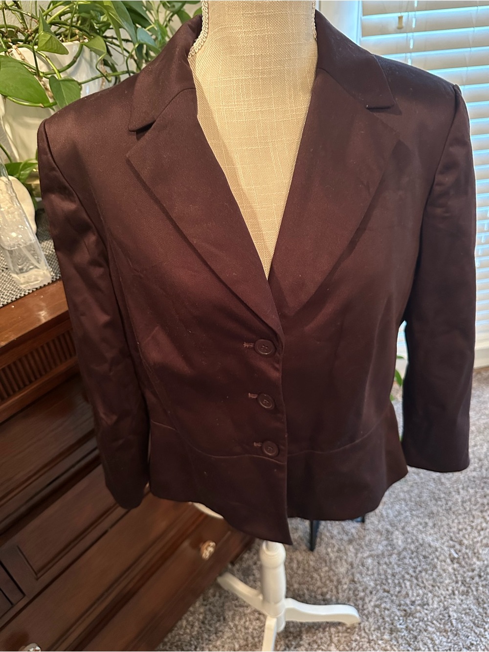 Jones New York Chocolate Brown Tailored Blazer